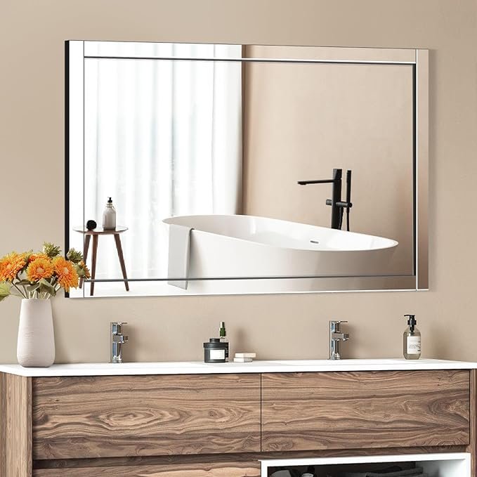 Espejo de pared de cuerpo completo, largo sobre la puerta, para baño, dormitorio, sala de estar
